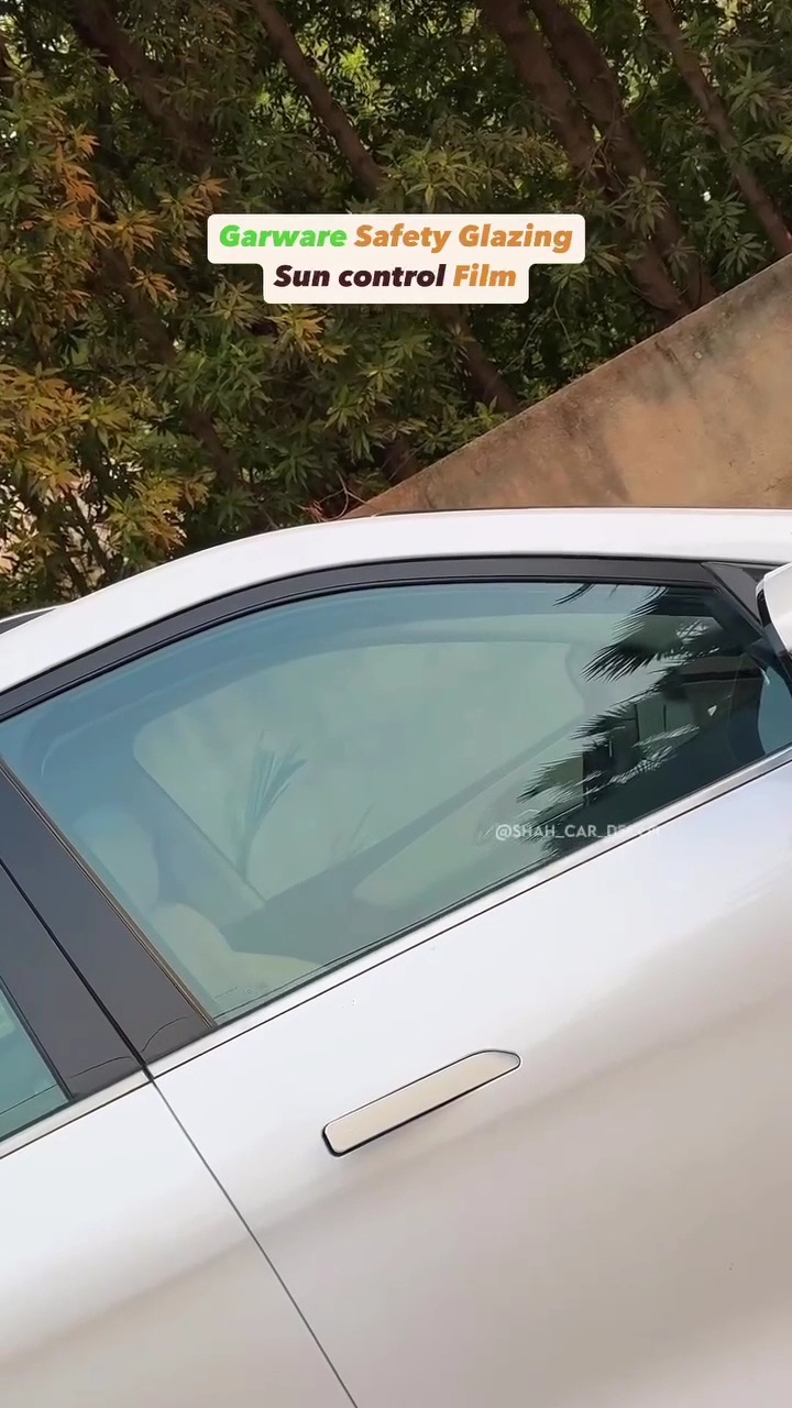 Sun-control film on a car window